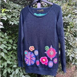 Desigual sweater with floral patches